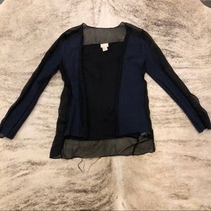 H&M Navy Cardigan with Sheer Detail